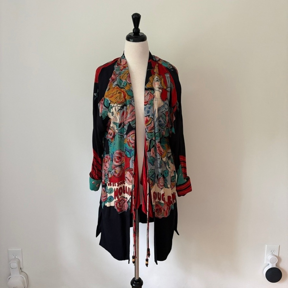 VTG 80s Carole Little Moulin Rouge French Tunic Jacket Wearable Art